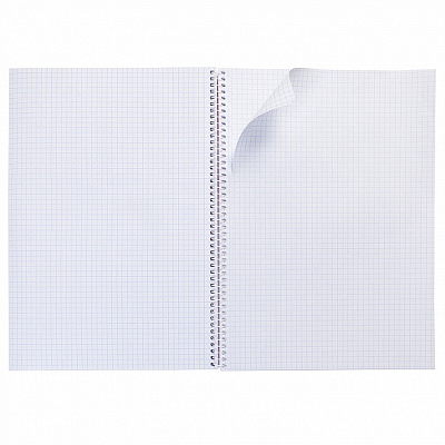 Тетрадь "Hatber", 96л, А4, клетка, ламинация, тиснение, на спирали, серия "Студенту - Синяя"