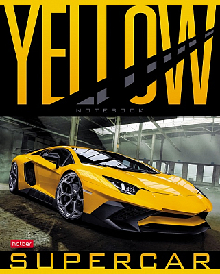 Тетрадь "Hatber", 48л, А5, клетка, на скобе, серия "Yellow - SuperCar"