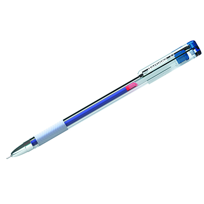 Ручка гелевая "Berlingo Standard", 0,5мм, синяя, резиновый грип, прозрачный корпус