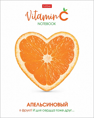 Тетрадь "Hatber", 48л, А5, клетка, лак, на скобе, серия "Vitamin C"