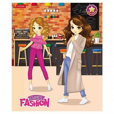 Тетрадь "Hatber", 48л, А5, клетка, на скобе, серия "Fashion Girl 4D"
