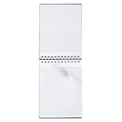 Блокнот "Hatber", 80л, А6, клетка, пластиковая обложка, на гребне, серия "Velvet - Чёрный"