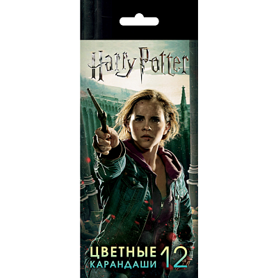 Карандаши "Hatber VK", 12 цветов, серия "Гарри Поттер №1", в картонной упаковке