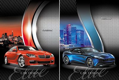 Бизнес-Блокнот "BG" лайт" 64л А5 "Car design"(ассорти) матовая ламинация, выборочный лак