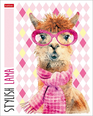Тетрадь "Hatber", 48л, А5, клетка, тиснение, на скобе, серия "Stylish Animals"