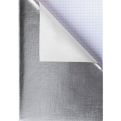 Тетрадь "Hatber", 48л, А4, клетка, обложка бумвинил, на скобе, серия "Metallic - Серебро"