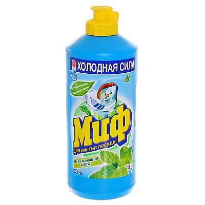Жидкое средство для мытья посуды "Миф", Освежающая Мята, 500мл.