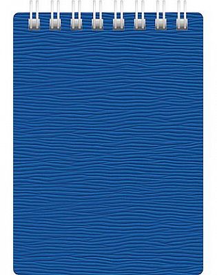 Блокнот "Hatber", 80л, А7, клетка, пластиковая обложка, на гребне, серия "Wood Голубой"