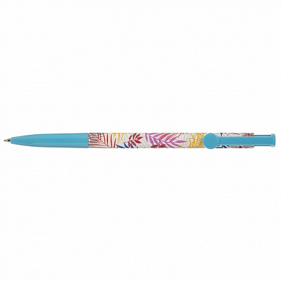 Ручка шариковая автоматическая "Hatber Tropicana", 0,7мм, синяя, чернила на масляной основе, цветной корпус с рисунком