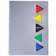 Тетрадь "Hatber", 96л, А4, клетка, 4 цветных разделителя, линейка, карман, фигурная высечка, пластиковая обложка, на гребне, серия "Progressive Metall