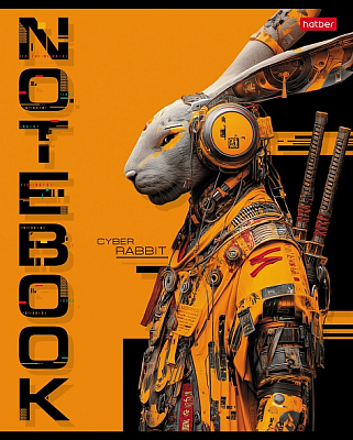 Тетрадь "Hatber", 48л, А5, клетка, на скобе, серия "Cyber Animals"