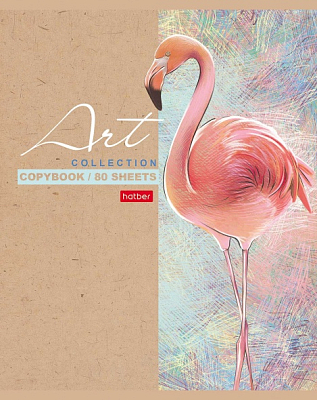 Тетрадь "Hatber", 80л, А5, клетка, ламинация, на скобе, серия "Art Collection"