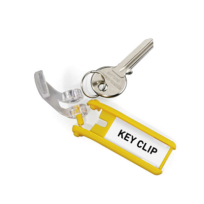 Брелок для ключей "Durable Key Clip", жёлтый, 6 штук в пакете