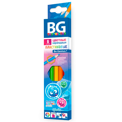 Карандаши "BG", 6 цветов, серия "Sferki", в картонной упаковке