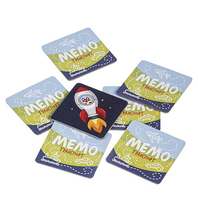 Игра-мемо настольная "Hatber", 36 карточек, серия "Транспорт", в картонной упаковке