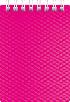 Блокнот "Hatber", 80л, А5, клетка, пластиковая обложка, на гребне, серия "Diamond Neon - Розовый"
