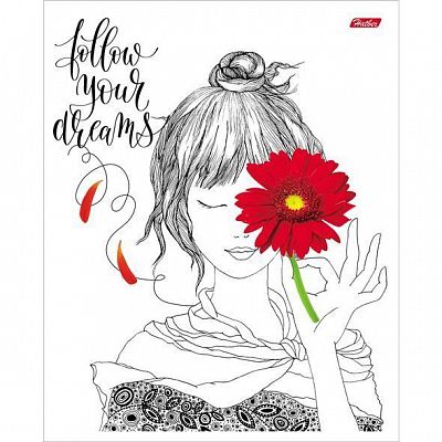Тетрадь "Hatber", 80л, А5, клетка, лак, на скобе, серия "Follow Your Dreams"