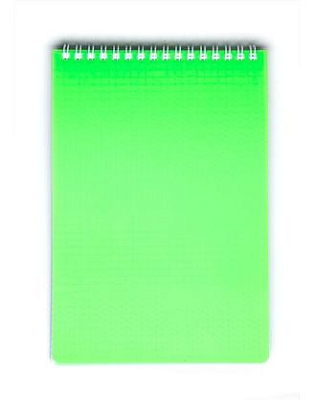 Блокнот "Hatber", 80л, А5, клетка, пластиковая обложка, на гребне, серия "Diamond Neon - Зелёный"