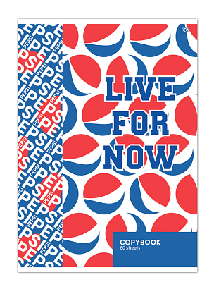 Тетрадь для записи "BG", 80л, А4, клетка, ламинация, на спирали, серия "Pepsi №2