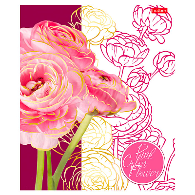 Тетрадь "Hatber", 48л, А5, линия, 3D фольга, ламинация, на скобе, серия "Painted Flowers"
