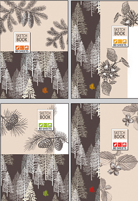 Скетчбук "BG", 100л, А5, без линовки, ламинация, на спирали, серия "Forest Sketch"