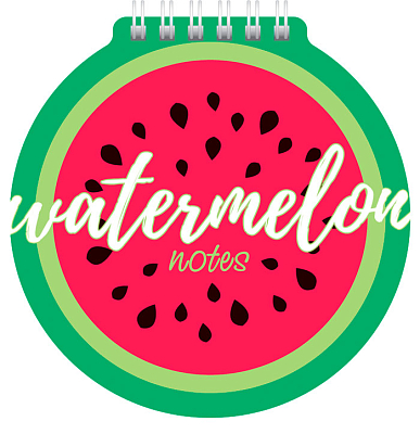 Блокнот "Hatber", 60л, А6, без линовки, фигурная высечка, на гребне, серия "Watermelon"