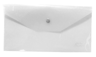 Папка-конверт пластиковая "Hatber", C6, 224x119мм, 180мкм, на кнопке, матовая