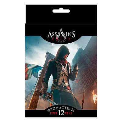 Фломастеры "Hatber VK", 12 цветов, серия "Assassin"s Creed", в картонной упаковке