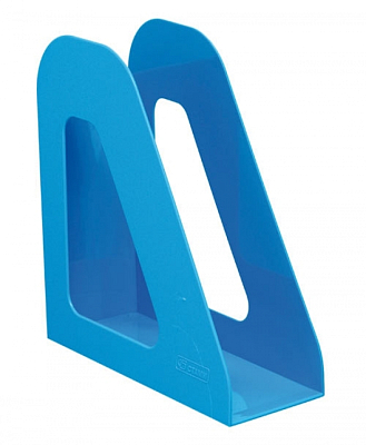 Лоток пластиковый вертикальный для документов А4 "Стамм Фаворит", 240x235x90мм, голубой
