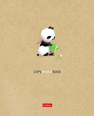 Тетрадь "Hatber", 48л, А5, клетка, кремовый тонированный блок, на скобе, серия "Panda Book"