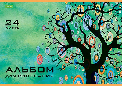 Альбом для рисования "Hatber Eco", 24л, А4, на скобе, серия "Дерево жизни"