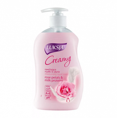 Жидкое мыло "Luksja Creamy", Лепестки Розы и Протеины Молока, 450мл