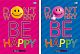 Бизнес-блокнот "BG" 64л А6 "Be happy" (ассорти), клетка, глянцевая ламинация