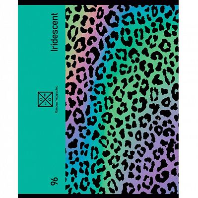 Тетрадь общая "BG", 96л, А5, клетка, лак, на скобе, серия "Iridescent"