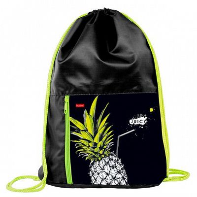 Мешок для обуви "Hatber", 34x41см, 2 отделения, карман на молнии, серия "Pineapple"