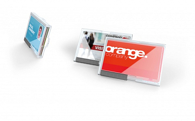 Держатель пластиковый для магнитных карт "Durable", 54x87мм, на 3 карты, прозрачный