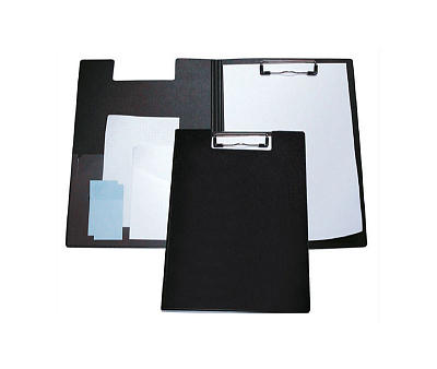 Папка-планшет пластиковая "Berlingo", А4, 100л, 1500мкм, металлический зажим, с крышкой, чёрная