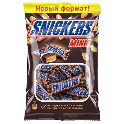 Шоколадный батончик Snickers minis 12 х 180гр