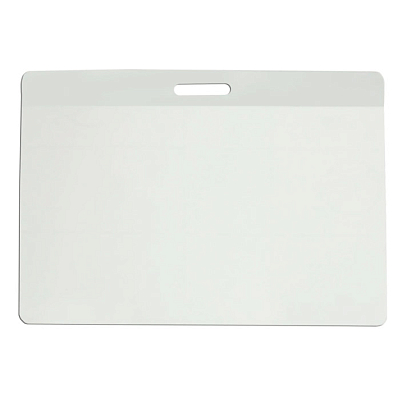 Бейдж пластиковый горизонтальный "Brauberg", 104x74мм, металлический зажим, самоламинирующийся, прозрачный