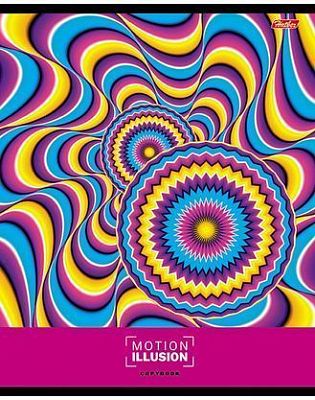 Тетрадь "Hatber", 48л, А5, клетка, скруглённые углы, на скобе, серия "Motion illusion", 5 дизайнов в
