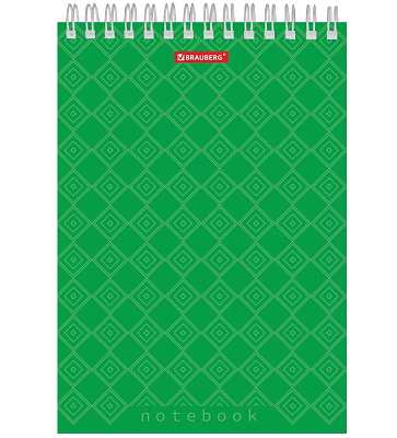 Блокнот "Brauberg", 60л, А5, клетка, жёсткая подложка, на гребне, серия "Classic"