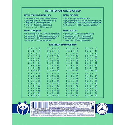 Тетрадь "Hatber Premium", 12л, А5, 80гр/м2, клетка, на скобе, серия "Панда - Тетрадь"