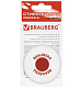 Ластик из термопластичной резины "Brauberg Energy", 30х30х8 мм, круглый, красный пластиковый держатель, белый