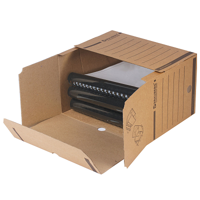 Короб архивный картонный "Brauberg", 325x260x200мм, на 1800л, клапан, бурый