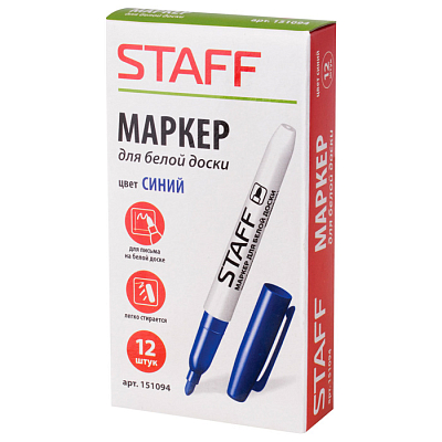 Маркер для доски "Staff Everyday", 2,5мм, круглый наконечник, спиртовая основа, синий