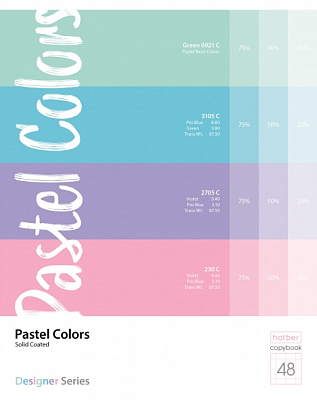 Тетрадь "Hatber", 48л, А5, клетка, на скобе, серия "Pastel Colors"