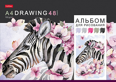 Альбом для рисования "Hatber", 48л, А4, на скобе, серия "Акварельная палитра"