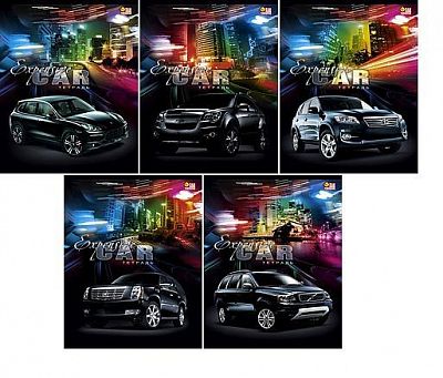 Тетрадь "Hatber", 80л, А5, клетка, лак, на скобе, серия "Expensive Car"