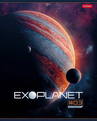 Тетрадь "Hatber", 80л, А5, клетка, ламинация, на скобе, серия "Exoplanet"