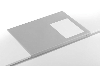 Настольное пластиковое покрытие "Durable", 65x52см, загнутый край, прозрачный верхний слой, серое